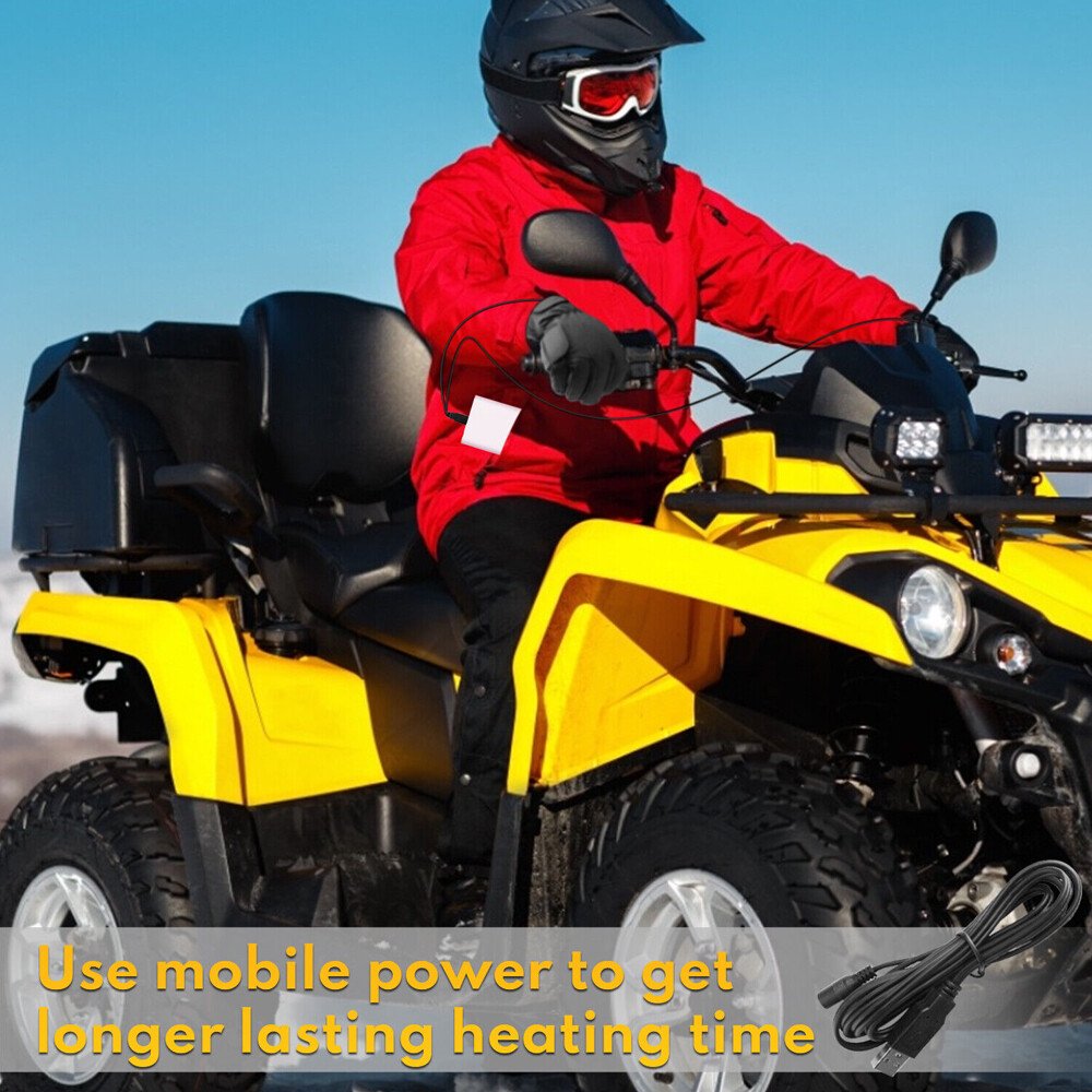 Heated motorcycle gloves: gloves worn by motorcycle rider.