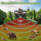 Jinyi solar animal repeller: motion detection angle diagram.