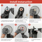 Brushless cordless string trimmer: cutting attachment installation steps.