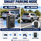 Under hood rodent repeller: parked and driving mode illustration.