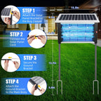 Solar bug zapper with stand: solar panel and stand assembly.