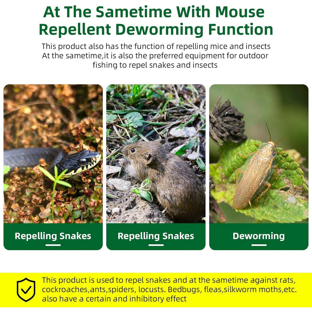 Solar mole deterrent stakes: stakes and ground-pest illustration.