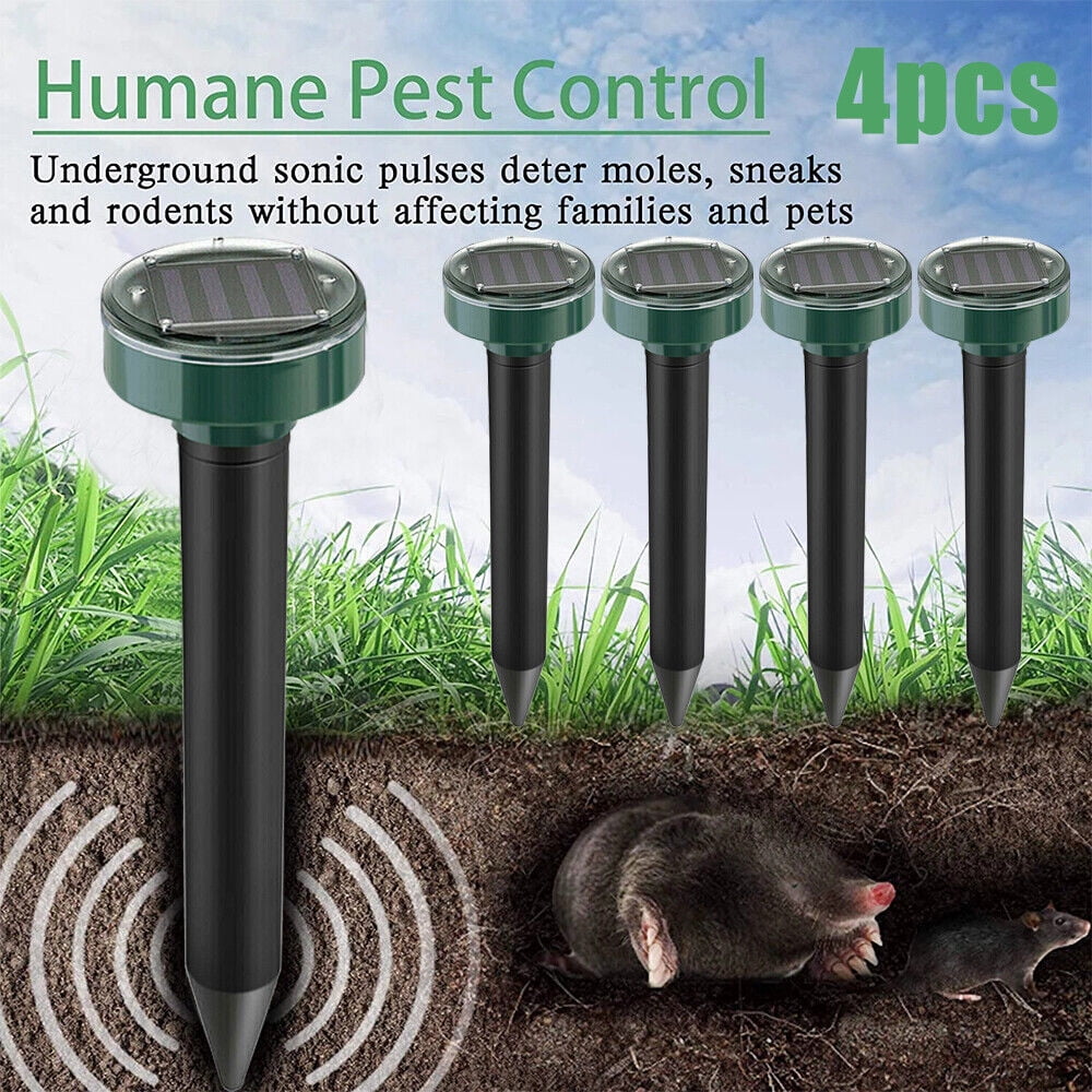 Solar mole repellent stakes: stake sound-pulse illustration.