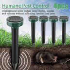 Solar mole repellent stakes: stake sound-pulse illustration.