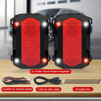 Vehicle rodent repeller: repeller pair and supplied power cables.