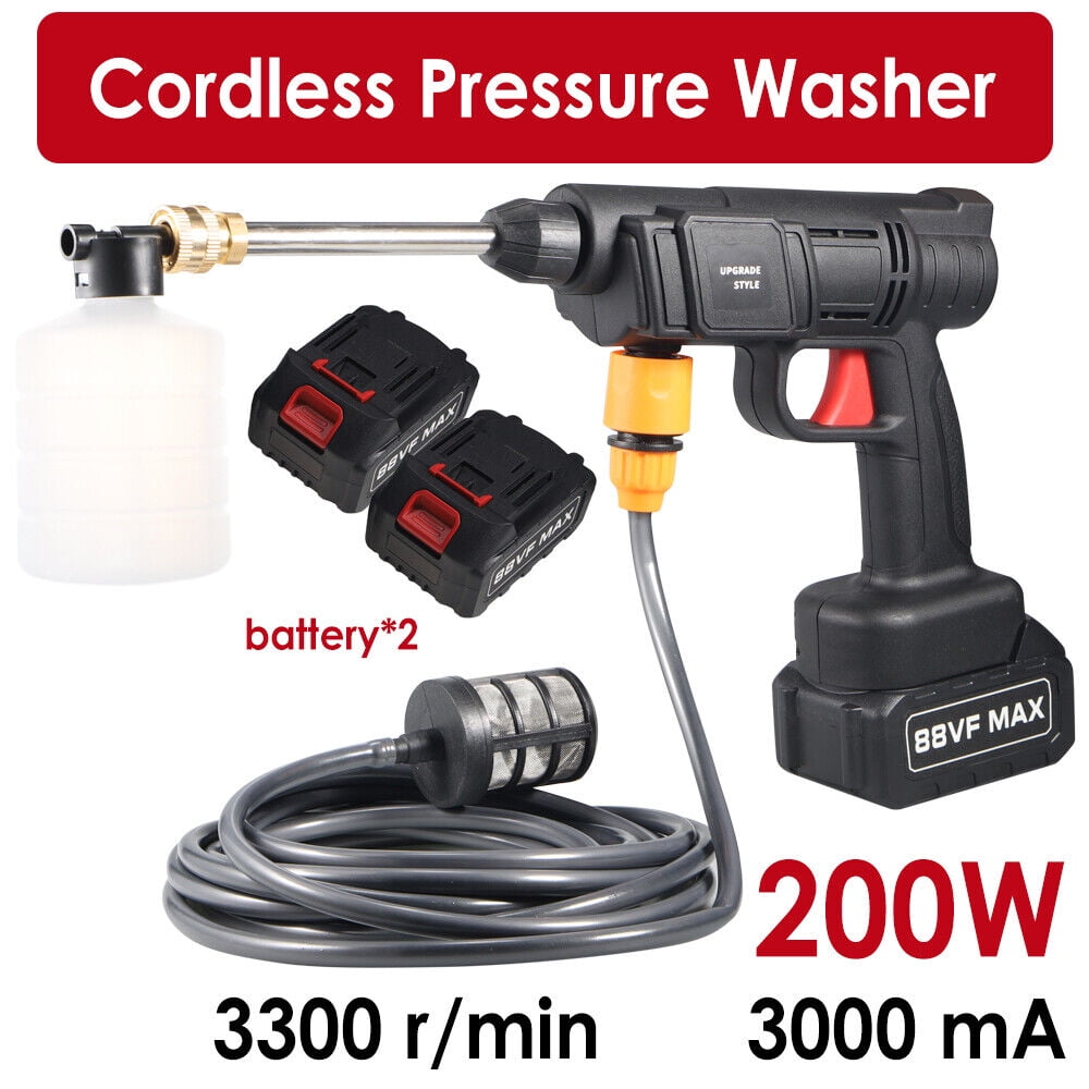 Cordless portable pressure washer: washer and battery pair.
