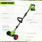 Folding grass trimmer: labeled handle guard and shaft.