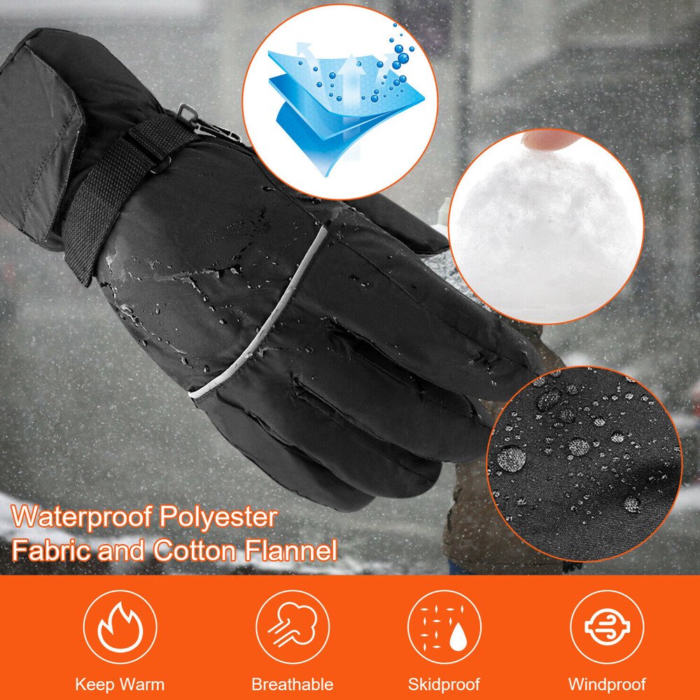 Heated motorcycle gloves: glove outer fabric and lining details.